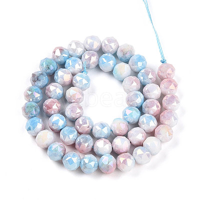 Electroplate Glass Beads Strands X-GLAA-N010-8mm-04-1