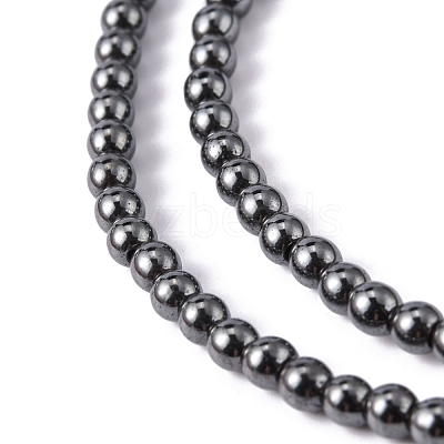 Non-Magnetic Synthetic Hematite Beads Strands G-H1624-4mm-1-1