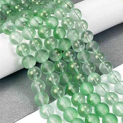 Frosted Transparent Glass Bead Strands GLAA-P065-8mm-04-1