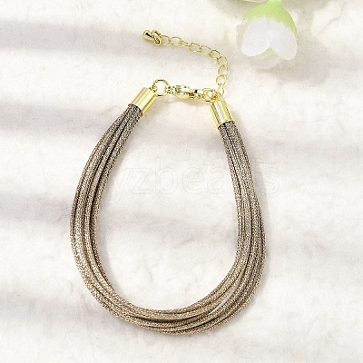 Polyester Metallic Braided Multi-strand Cord Bracelet for Bracelet Making BJEW-H642-02G-1