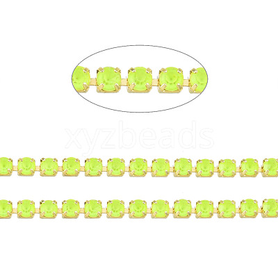 Brass Rhinestone Strass Chains CHC-N017-003B-B02-1