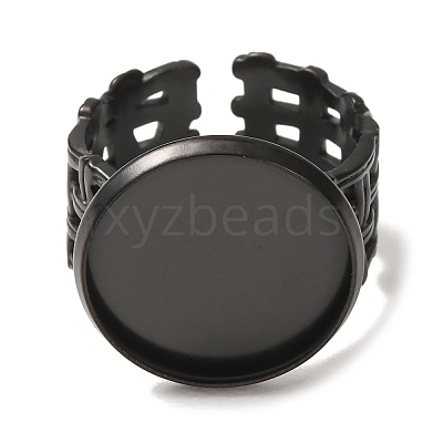Woven Bezel 304 Stainless Steel Cuff Ring Components SA-CBAD8FA-01EB-05-1