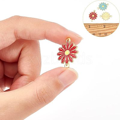 5Pcs 5 Style Ion Plating(IP) 304 Stainless Steel Enamel Connector Charms STAS-UN0036-97-1