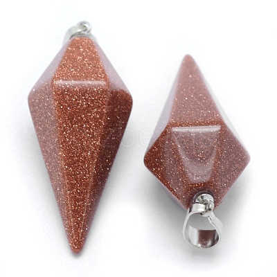 Natural & Synthetic Mixed Stone Pointed Pendants KK-E757-F-P-1
