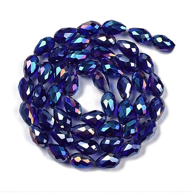 Transparent Electroplate Glass Beads Strands EGLA-N013-T6mm-B07-1