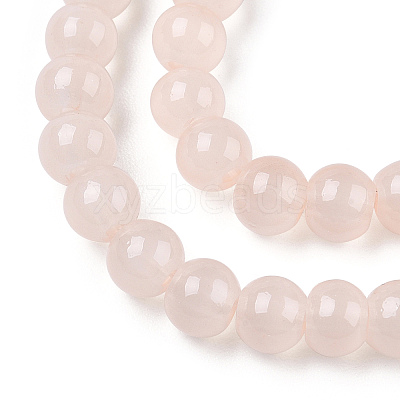 Baking Paint Imitation Jade Glass Round Bead Strands DGLA-Q021-4mm-42-1