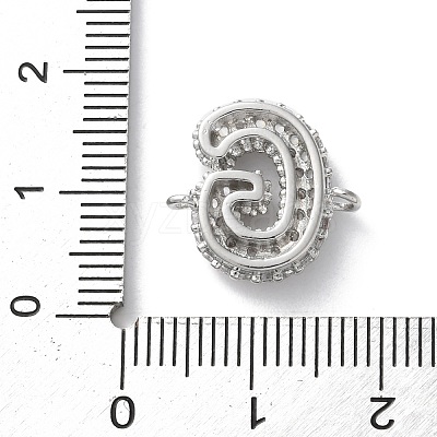 Brass Micro Pave Cubic Zirconia Letter Links KK-I717-04G-P-1