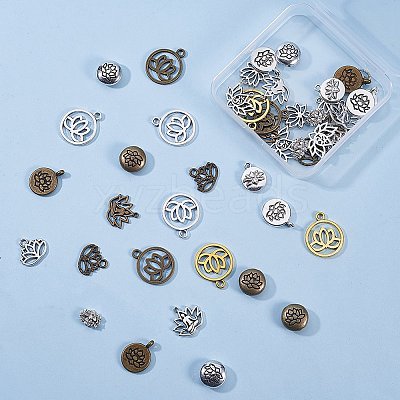 Tibetan Style Filigree Alloy Pendants TIBEP-SC0001-18-1