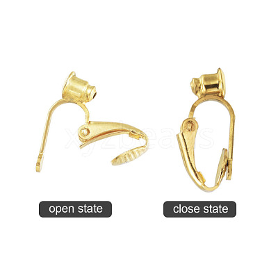 Brass Clip-on Earring Converters Findings KK-Q115-G-1
