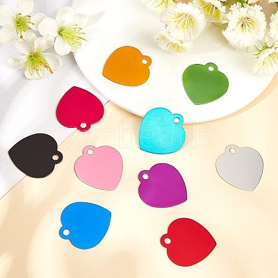 30Pcs 10 Colors Aluminum Blank Pendants ALUM-FH0001-06-1