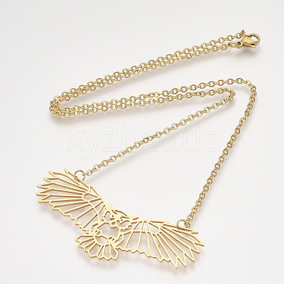 201 Stainless Steel Pendant Necklaces NJEW-T009-JN060-2-40-1