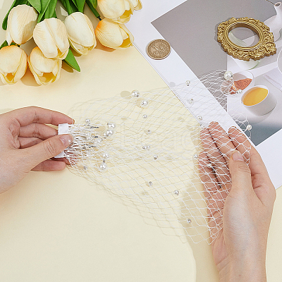 Polyester Fascinator Mesh Face Veil AJEW-CY0002-99-1