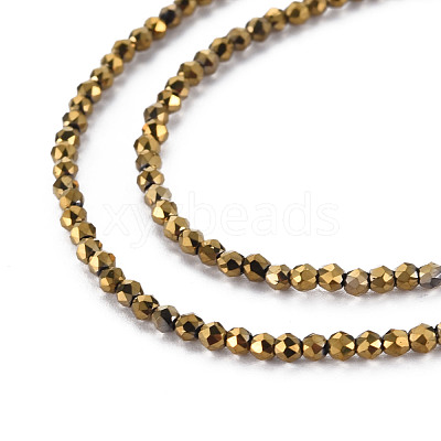 Electroplated Glass Beads Strands EGLA-S174-23D-04-1