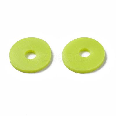Flat Round Handmade Polymer Clay Beads CLAY-R067-12mm-10-1