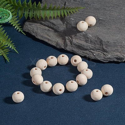 Natural Unfinished Wood Beads LS-WOOD-S651-12mm-LF-1