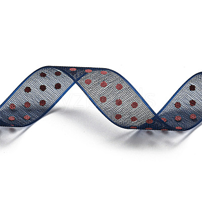 100 Yards Polka Dot Print Nylon Ribbons OCOR-G014-01B-1
