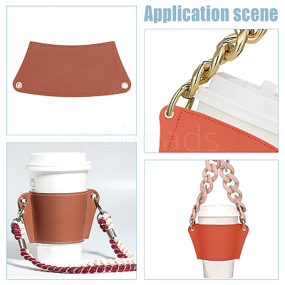 5Pcs 5 Colors PU Leather Heat Resistant Reusable Cup Sleeve AJEW-WR0001-58B-1