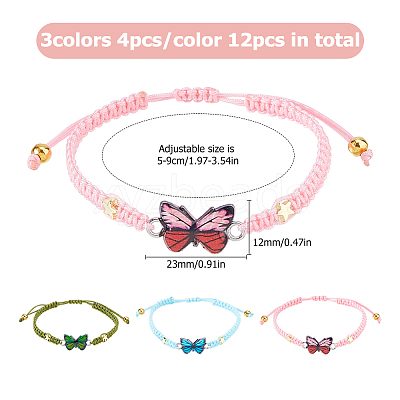 12Pcs 3 Style Nylon Cord Bracelets Making BJEW-HS00014-1