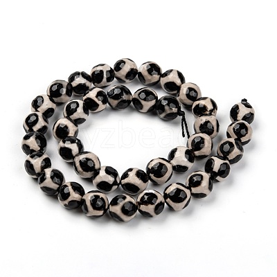 Tibetan Style Turtle Back Pattern dZi Beads X-G-H1453-1-1