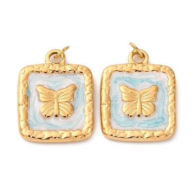 304 Stainless Steel Enamel Pendants STAS-U061-37G-A05-1