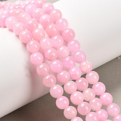 Natural Dyed Yellow Jade Gemstone Bead Strands G-R271-6mm-Y02-1
