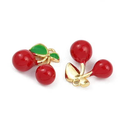 Brass Enamel Charms KK-L231-21G-04-1