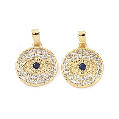 Brass Micro Pave Cubic Zirconia Pendants KK-E068-VC461-1