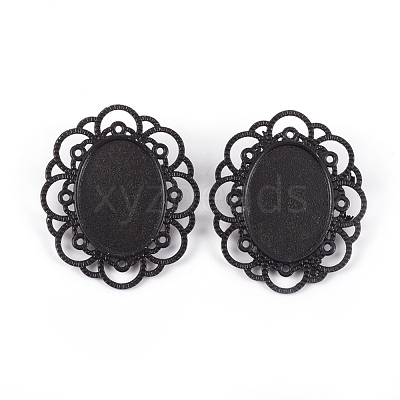 Zinc Alloy Brooch Findings PALLOY-WH0066-23E-1