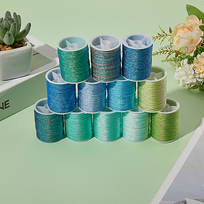 12 Rolls 12 Colors Metallic Sewing Thread OCOR-CY0002-02D-1