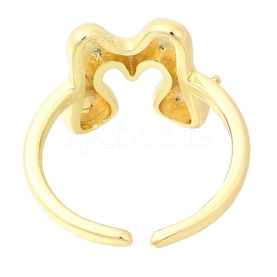 Rack Plating Brass Open Cuff Rings RJEW-S394-01G-M-1