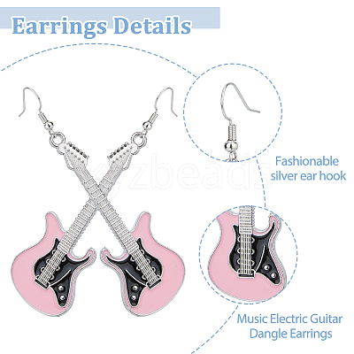 6 Pairs 6 Colors Alloy Enamel Dangle Earrings EJEW-FI0002-77-1