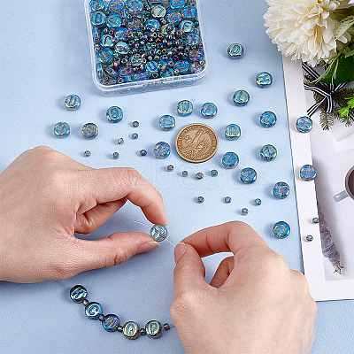 104Pcs 26 Styles Electroplated Glass Beads GLAA-PH0003-97B-1