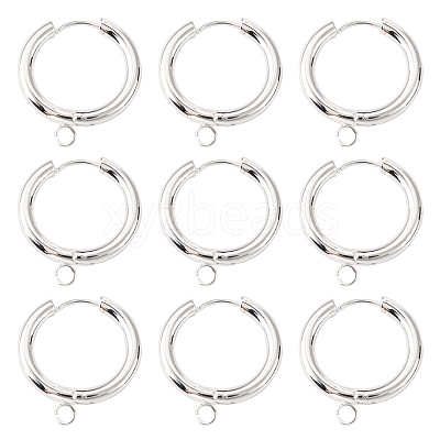 201 Stainless Steel Huggie Hoop Earring Findings STAS-P283-01J-S-1