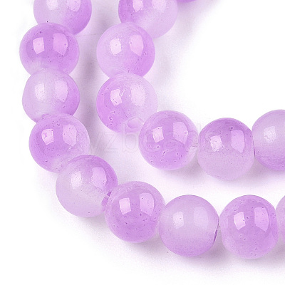 Baking Paint Imitation Jade Glass Round Bead Strands X1-DGLA-N003-6mm-04-1