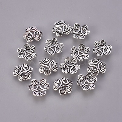 Tibetan Style Alloy Bead Caps X-EA483Y-NF-1