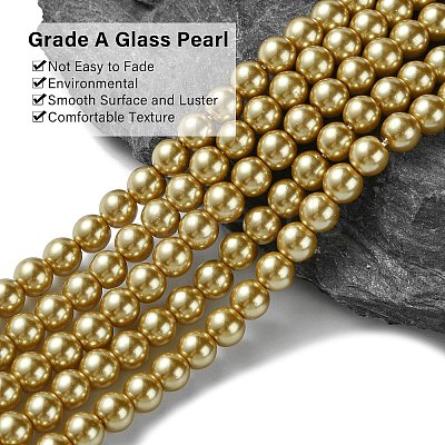 Eco-Friendly Dyed Glass Pearl Beads Strands HY-A008-6mm-RB093-1