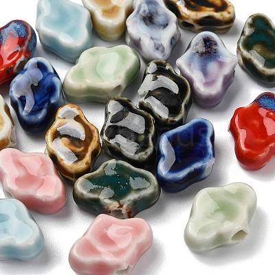 20Pcs 10 Colors Handmade Porcelain Beads PORC-FS0001-44-1