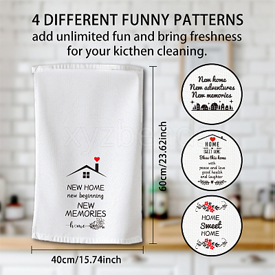 4Pcs 4 Styles Microfiber Cleaning Cloth AJEW-WH0645-007-1