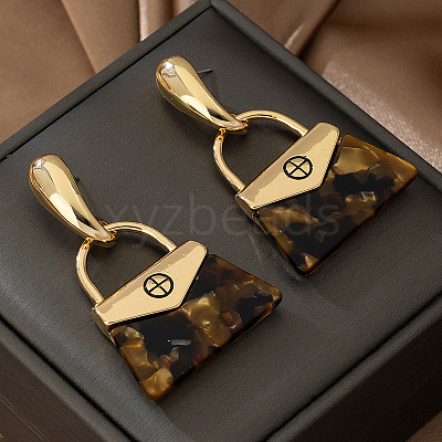 Alloy & Acrylic Stud Dangle Earrings FS-WGB9194-02-1