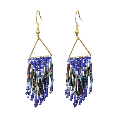 Glass Seed Beaded Chandelier Earrings EJEW-MZ00083-1