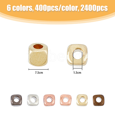 2400Pcs 6 Colors Electroplated CCB Plastic Spacer Beads FIND-HY0001-92-1