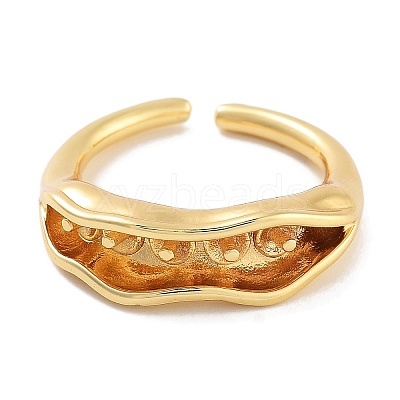 Rack Plating Brass Open Cuff Ring Settings KK-Z071-05G-1
