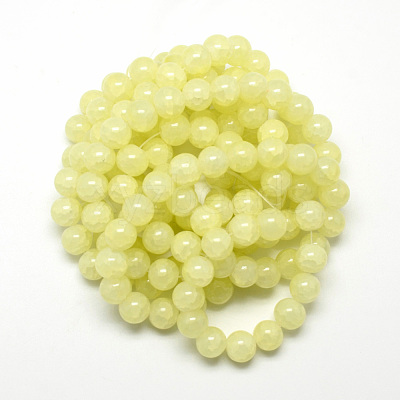 Baking Paint Crackle Glass Beads Strands X-DGLA-Q023-8mm-YS3-1