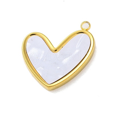 304 Stainless Steel with Synthetic Shell Pendants STAS-G338-02G-1