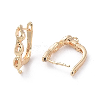 Brass Hoop Earring Findings with Latch Back Closure KK-L180-107G-1