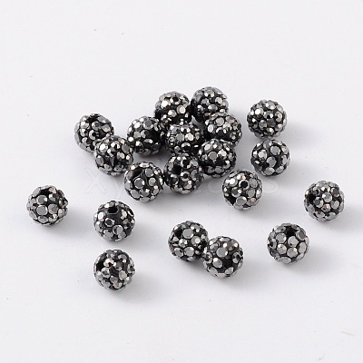 Grade A Rhinestone Pave Disco Ball Beads RB-Q100-2-1