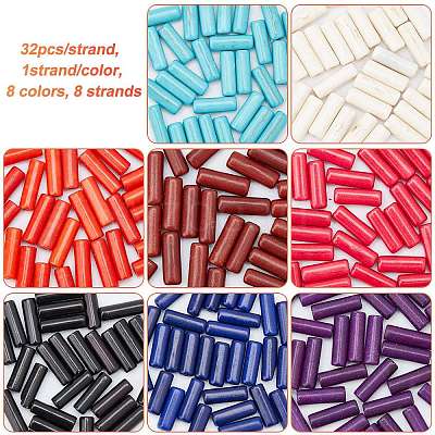 8 Strands 8 Colors Synthetic Turquoise Beads Strands G-OC0002-11-1