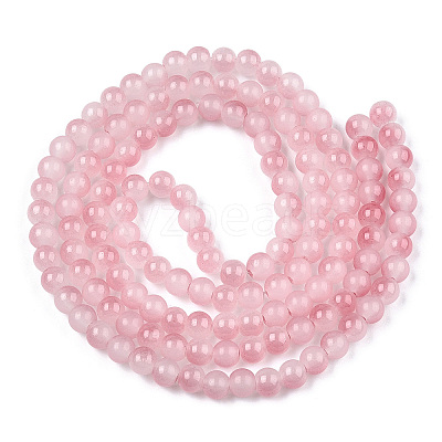 Baking Paint Imitation Jade Glass Round Bead Strands X1-DGLA-N003-8mm-04-1