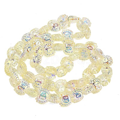 Electroplate Baking Paint Transparent Glass Beads Strands GL-CBA17FF-01K-1