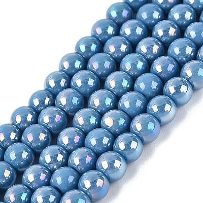 Electroplate Opaque Glass Beads Strands GLAA-T032-P4mm-AB13-01-1